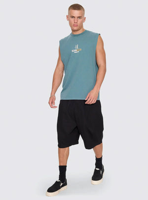 Thrills Risen Merch Muscle Tee - Troppo Teal