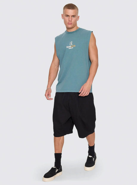Thrills Risen Merch Muscle Tee - Troppo Teal