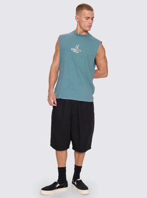 Thrills Risen Merch Muscle Tee - Troppo Teal