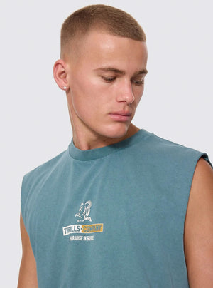 Thrills Risen Merch Muscle Tee - Troppo Teal