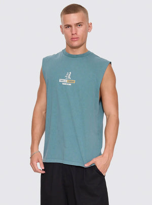 Thrills Risen Merch Muscle Tee - Troppo Teal