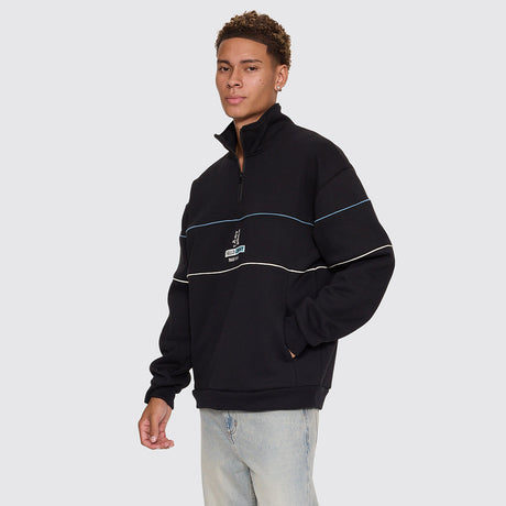THRILLS Risen Quarter Zip Cropped Fleece - Black