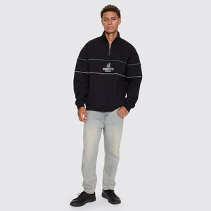 THRILLS Risen Quarter Zip Cropped Fleece - Black