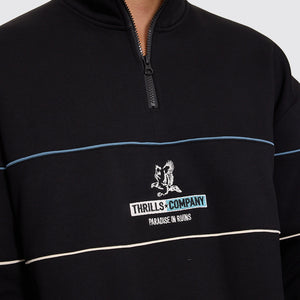 THRILLS Risen Quarter Zip Cropped Fleece - Black
