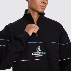 THRILLS Risen Quarter Zip Cropped Fleece - Black