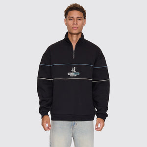 THRILLS Risen Quarter Zip Cropped Fleece - Black