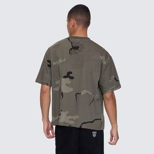 THRILLS Rose Brigade Camo Box Fit Oversize Cropped Tee - Camo Web