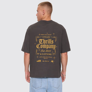 THRILLS Seen & Heard Oversize Box Crop Tee - Dark Merch Black