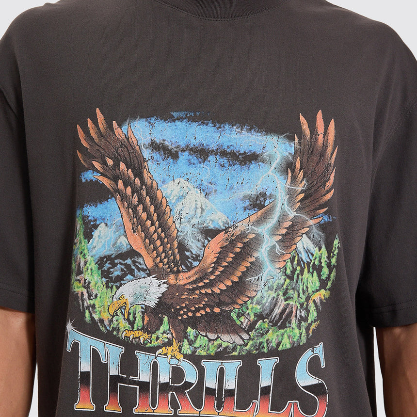 THRILLS Seen & Heard Oversize Box Crop Tee - Dark Merch Black