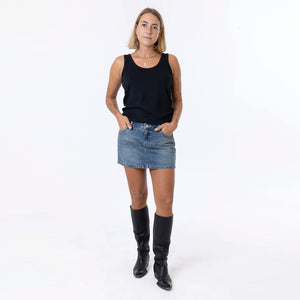 THRILLS Sophie Mid Rise Mini Skirt - Deep Vintage Blue