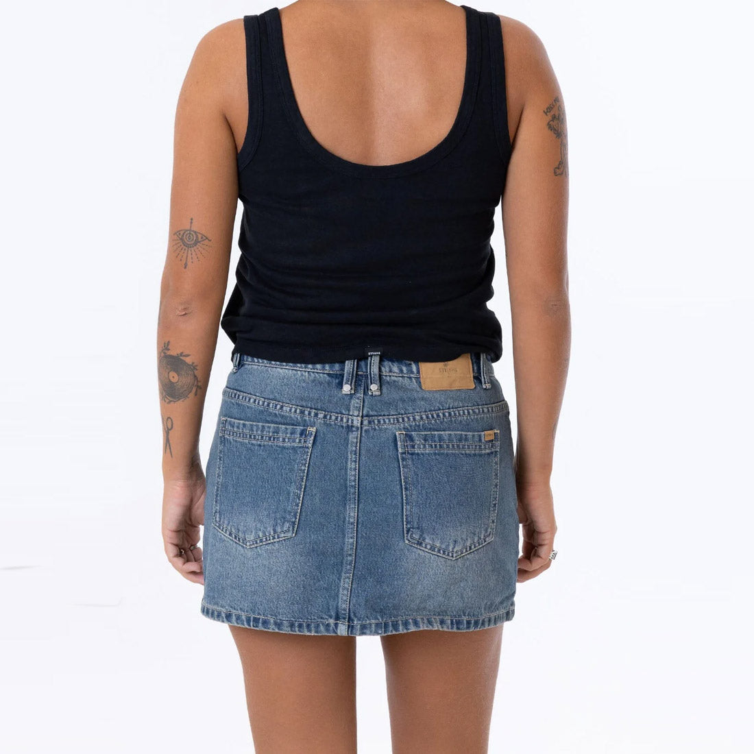 THRILLS Sophie Mid Rise Mini Skirt - Deep Vintage Blue