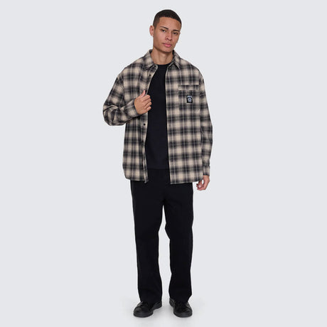 THRILLS Stagger Barrio Long Sleeve Flannel Shirt - Black