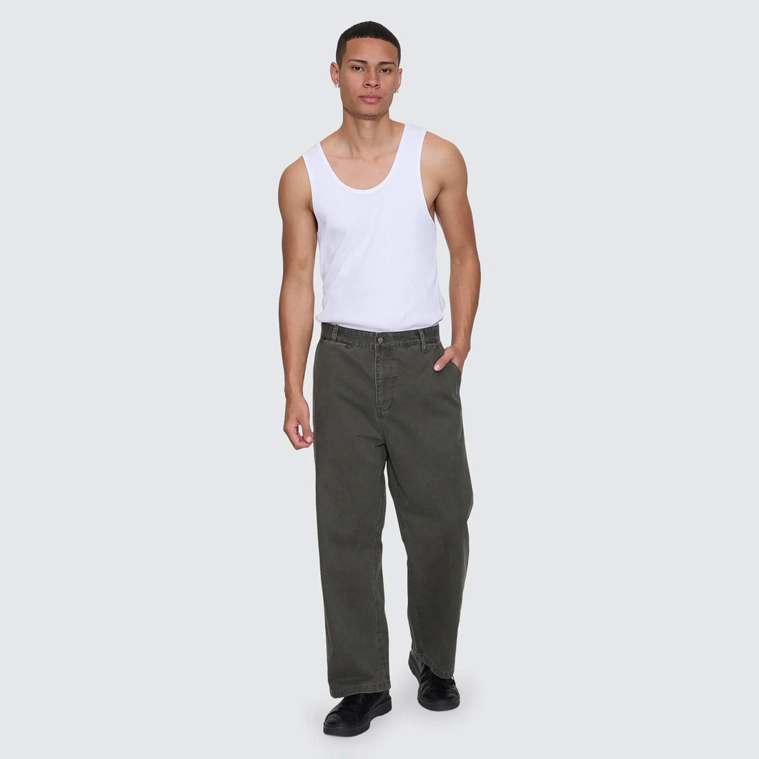 THRILLS Stagger Big Slacker Cropped Pant - Oil Green