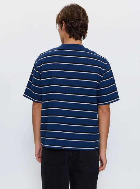 THRILLS Stagger Big Stripe Oversize Box Crop Tee - Black