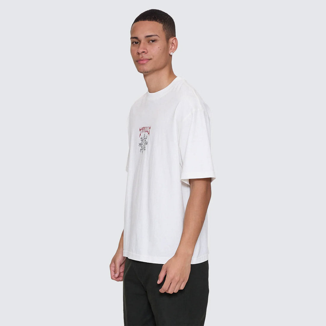 THRILLS Stagger Box Fit Oversize Cropped Tee - Snow White