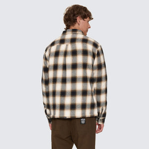 THRILLS Stagger Cropped Flannel Jacket - Black
