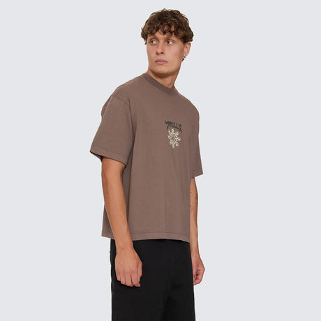 THRILLS Stagger Oversize Box Crop Tee - Clay Smoke
