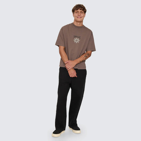 THRILLS Stagger Oversize Box Crop Tee - Clay Smoke