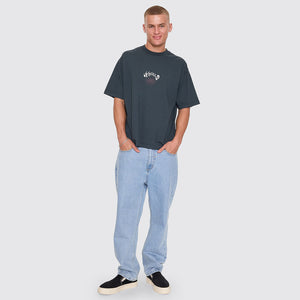 THRILLS Stagger Oversize Box Crop Tee - Petrol