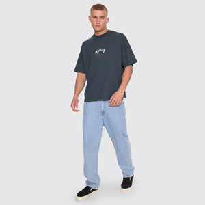 THRILLS Stagger Oversize Box Crop Tee - Petrol