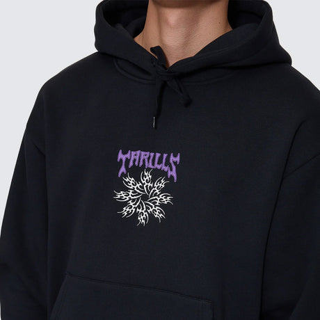 THRILLS Stagger Slouch Pull On Cropped Hood - Washed Black