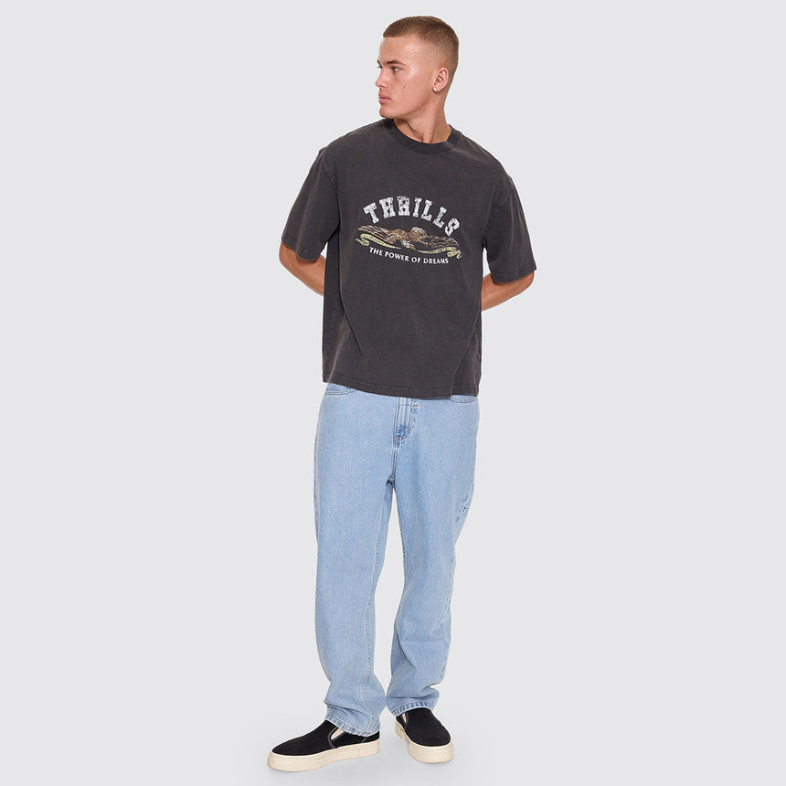 THRILLS The Power Of Dreams Oversize Box Crop Tee - Temple Grey