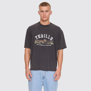 THRILLS The Power Of Dreams Oversize Box Crop Tee - Temple Grey