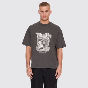 THRILLS Time Will Tell Oversize Box Crop Tee - Dark Merch Black