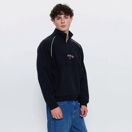 THRILLS Tournament Of Roses Quarter Zip Cropped Polar Fleece - Washed Black