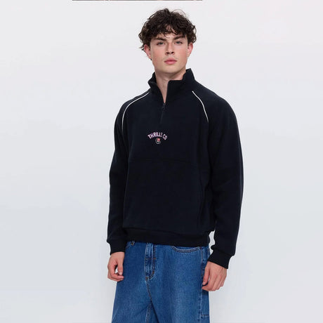 THRILLS Tournament Of Roses Quarter Zip Cropped Polar Fleece - Washed Black