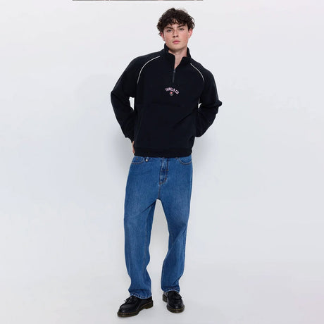 THRILLS Tournament Of Roses Quarter Zip Cropped Polar Fleece - Washed Black