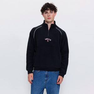THRILLS Tournament Of Roses Quarter Zip Cropped Polar Fleece - Washed Black