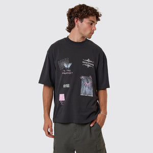 THRILLS Transmission Box Fit Oversize Short Tee - Washed Black