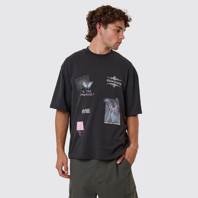 THRILLS Transmission Box Fit Oversize Short Tee - Washed Black