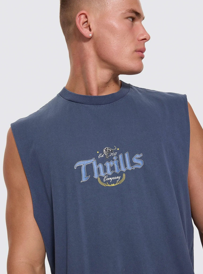 THRILLS Twist Off Merch Muscle Tee - Heritage Navy