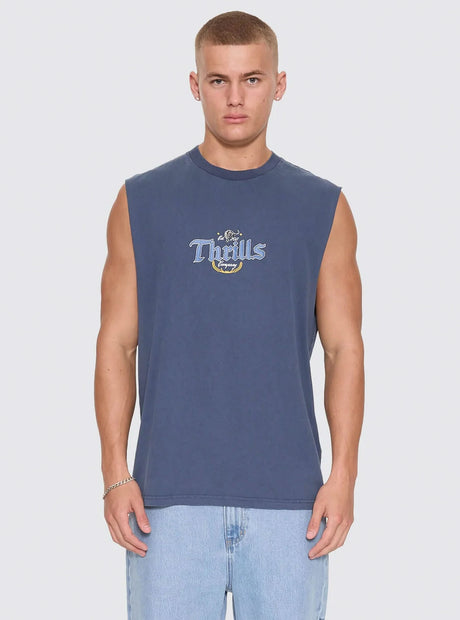 THRILLS Twist Off Merch Muscle Tee - Heritage Navy