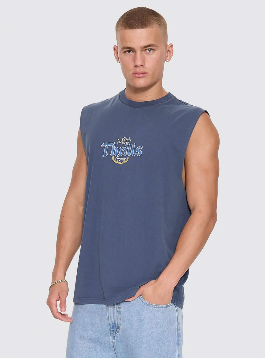 THRILLS Twist Off Merch Muscle Tee - Heritage Navy