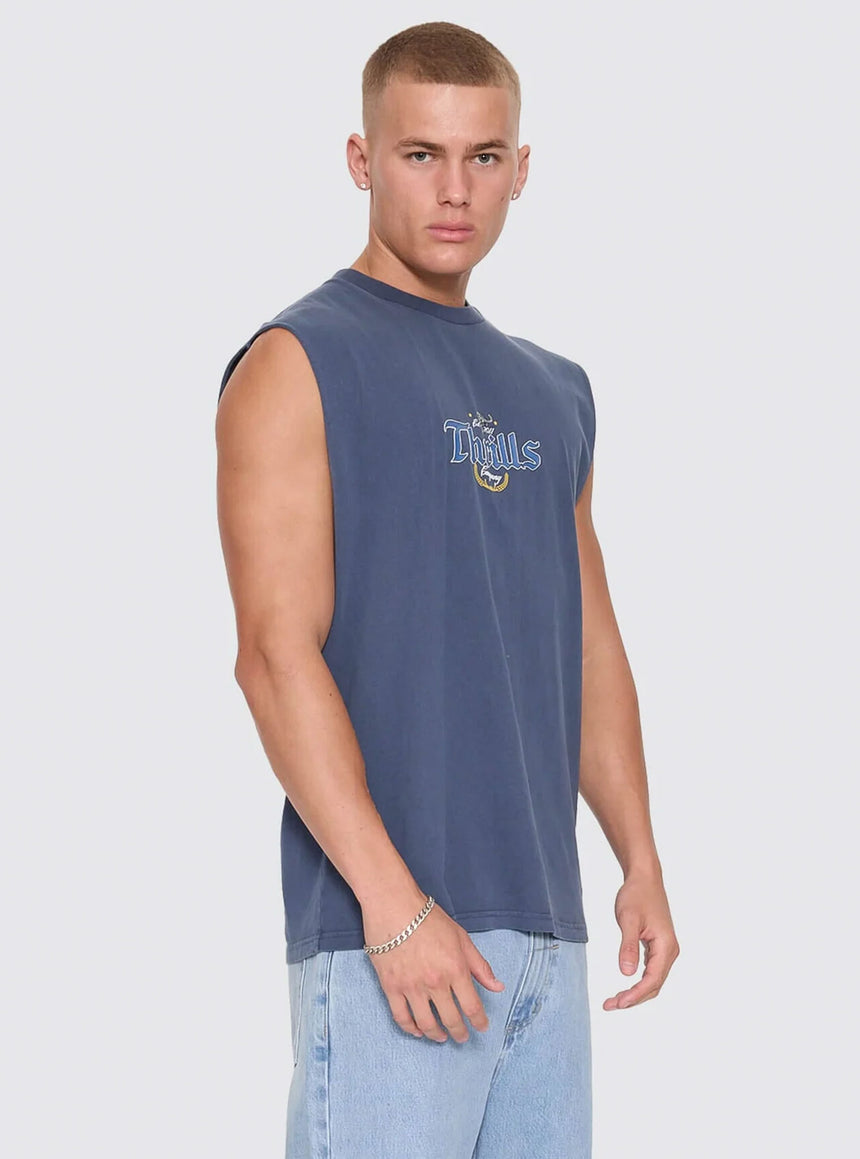 THRILLS Twist Off Merch Muscle Tee - Heritage Navy