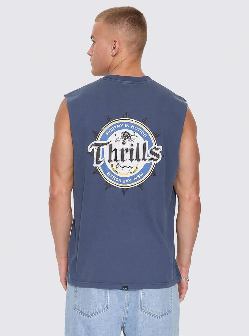 THRILLS Twist Off Merch Muscle Tee - Heritage Navy