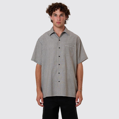 THRILLS Union Short Sleeve Check Shirt - Light Stone