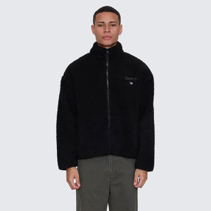 THRILLS Web Of Deceit Cropped Sherpa Jacket - Black