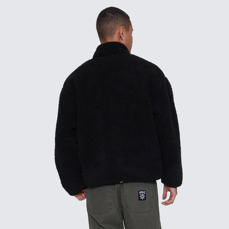 THRILLS Web Of Deceit Cropped Sherpa Jacket - Black