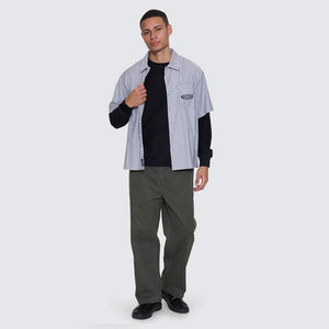 THRILLS Web Of Deceit Cropped Short Sleeve Work Shirt - Black