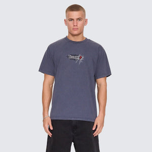 THRILLS Web Of Deceit Embroidered Merch Fit Tee - Griffin Navy