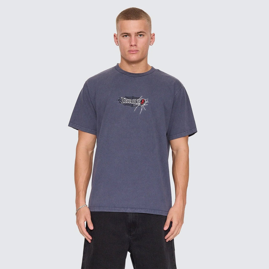 THRILLS Web Of Deceit Embroidered Merch Fit Tee - Griffin Navy