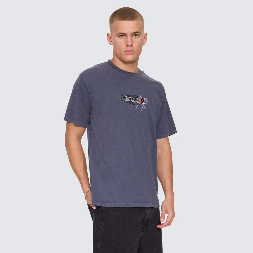 THRILLS Web Of Deceit Embroidered Merch Fit Tee - Griffin Navy