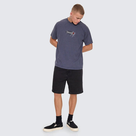 THRILLS Web Of Deceit Embroidered Merch Fit Tee - Griffin Navy
