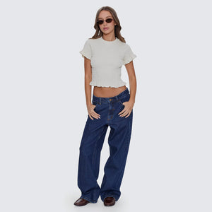 THRILLS Women's Against All Odds Shirred Tee - Butter Cream