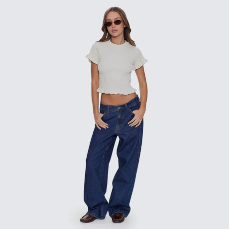 THRILLS Women's Against All Odds Shirred Tee - Butter Cream
