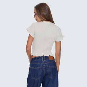 THRILLS Women's Against All Odds Shirred Tee - Butter Cream